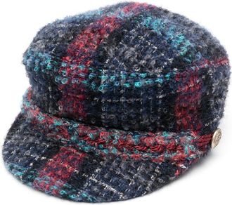 Chanel 2018 Basco tweed paperboy cap - women - Metallic Fibre/Metal/Polyester/Wool/Polyamide/Mohair/Cotton/Polyamide - S - Blue