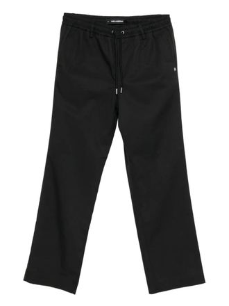 Karl Lagerfeld logo-plaqued straight-leg trousers - Zwart