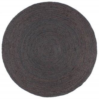 vidaXL Alfombra De Yute Tejida A Mano Redonda Gris Oscuro 210 Cm Vidaxl