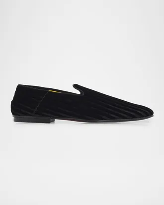 Tom Ford Men & apos;s Striped Velvet Loafers