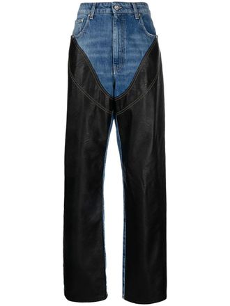 Stella McCartney Alter Mat Chap panelled jeans - women - Cotton/Polyester/Viscose/Polyurethane/Polyester/Cotton/Viscose - 31 - Blue