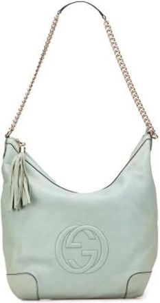 Gucci Pre-owned Soho Shoulder Bag - Dames - Vintage Schoudertas - Blauw - ONE Size - Leer - Vintage