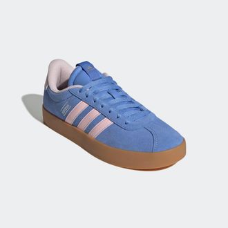 adidas Sneaker ADIDAS SPORTSWEAR VL COURT 3.0, Damen, Gr. 38,5, blau fusion, clear pink, silber metallic, Leder, Synthetik, Schuhe Sneaker, inspiriert vom De