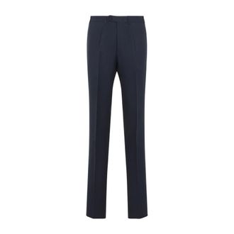 Canali Slim-fit Trousers, male, Blue, Size: XL Linen Pants