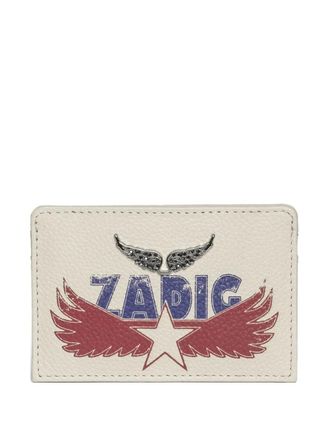 Zadig&Voltaire Gl America card holder - women - Grained Calf Leather - One Size - Neutrals