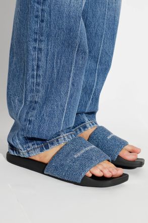 Alexander Wang Flip-flops With Shimmering Sequins, Womens, Blue