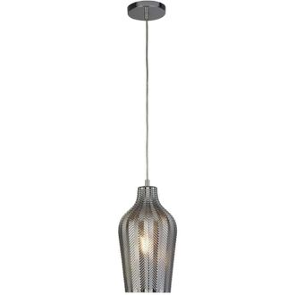 Searchlight Searchlight - Sospensione Contemporanea Chevron Acciaio Cromo Vetro Fumè 1 Luce E27