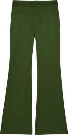 Alice & Olivia Andrew Flared-leg Woven Trousers - Dark Green - 12 (UK16 / XL)