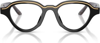 Emporio Armani 47mm Irregular Optical Glasses in Shiny Black /Clear at Nordstrom