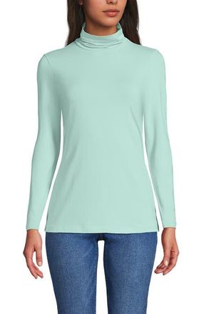 Lands End Lightweight Jersey Skimming Long Sleeve Turtleneck in Pale Sky at Nordstrom, Size Small