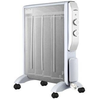 Fabrilamp Radiador De Mica 2000w 4 Elementos Blanco Plata 2 Potencias Antivuelco Luz Indicadora Termostato Regulable 61,5x56x26,5cm Abrigo