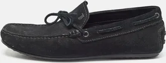 Tod's Tods Black Suede Slip On Loafers