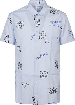 Comme Des Gar&ccedil;ons Light Blue Graphic Shirt