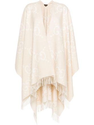 Gucci Jumbo-GG kasjmier cape - Beige