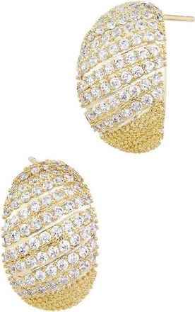 Savvy Cie Jewels 14K Plated Cz Hoop Earrings