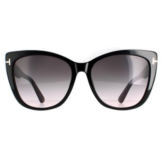 Tom Ford Cat Eye Womens Shiny Black Smoke Gradiënt FT0937 Nora zonnebril