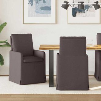 vidaXL Sillas De Comedor Con Ruedas 2 Pcs Capuchino 58 X 65 X 98 Cm