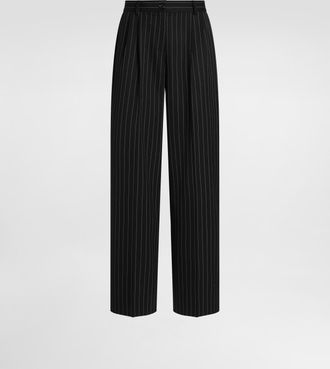Dolce & Gabbana Pinstripe Wool Trousers - Woman Pants And Shorts Multicolor 36