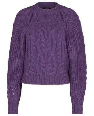 Isabel Marant Zopfstrick-Pullover aus Wolle mit Ausschnitten Paloma