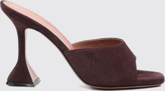 Amina Muaddi Sandali mules Lupita in pelle scamosciata con tacco alto