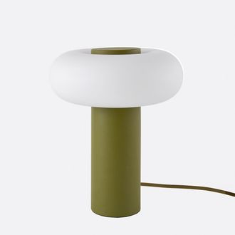 La Redoute Interieurs Tafellamp, in ijzer en opaline, H25,6 cm, OMER