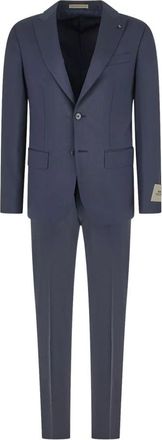 Corneliani Single Breasted Suit - Heren - Business pakken - Blauw - 2XL - Kostuums