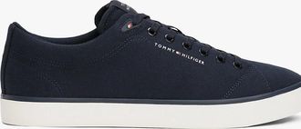 Tommy Hilfiger Mens Tommy Hilfiger HI VULC LOW CORE Mens Canvas Trainers Desert Sky - Blue - Size: 10.5