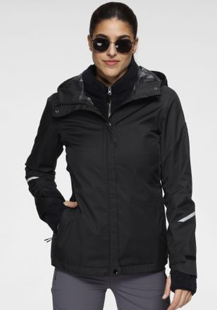 Polarino Regenjacke POLARINO, Damen, Gr. 44, schwarz, Obermaterial: 100% Polyester, eingesetzt mit Klettverschluss, Jacken Regenjacke, f&uuml;r &Uuml;bergang und Regenwe