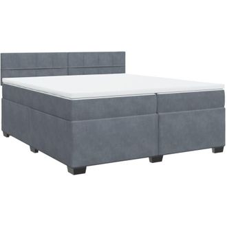 vidaXL Cama Box Spring Con Colch&oacute;n Terciopelo Gris Oscuro 200x200 Cm Vidaxl
