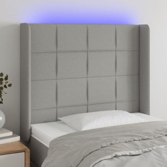 vidaXL Cabecero Con Led De Tela Gris Claro 83x16x118/128 Cm Vidaxl