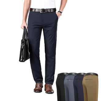 Generic Calormas Mens Pants, Timelessflex-Mens High Stretch Straight Fit Pants, Slim Fit Business Dress (Dark Blue,30)