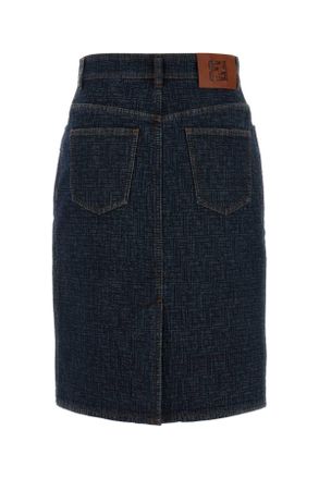 Fendi Womens Denim Skirt Blueberry-26 Gonne