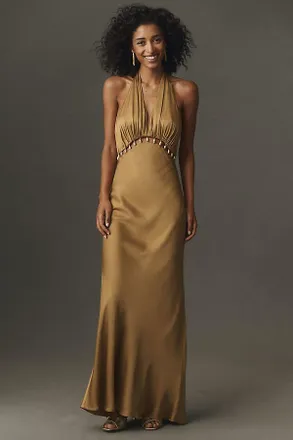 Shona Joy Winslow Beaded Plunge Maxi Dress