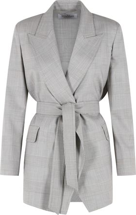 Max Mara Nasello olijfgroen Prince of Wales wollen gewaadjack