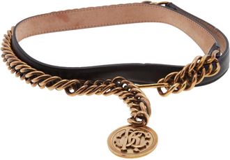 Roberto Cavalli Gold Monogram Chain Belt, Size 100