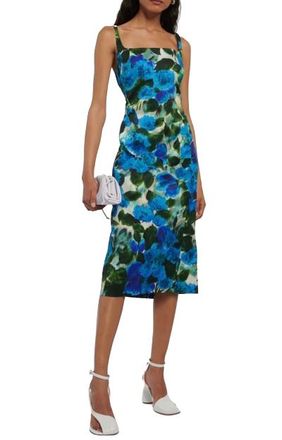 Dries Van Noten Floral cotton poplin midi dress Size XXS