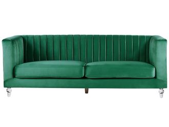 Beliani Beliani - Divano In Velluto Verde Scuro A 3 Posti Stile Glamour Ed Elegante Arvika