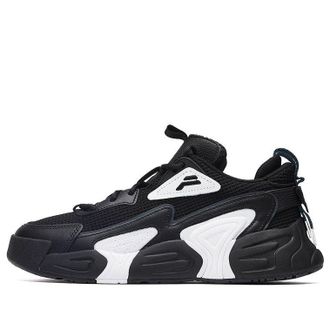 Fila (WMNS) FILA SWARM low swirl sneakers Black And White F12W034124FBW