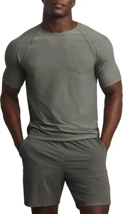 Rhone Reign Performance T-Shirt in Olive Shadow Heather at Nordstrom, Size Xx-Large