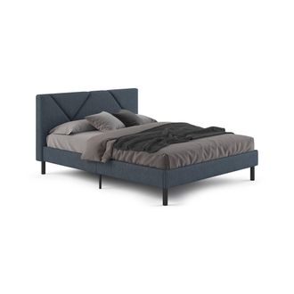 Dmora Cama Hemera De Media Plaza, Somier Para Dormitorio, Ropa De Cama Por Habitaci&oacute;n, Soporte De Colch&oacute;n, Apto Para Colch&oacute;n De 120 X 190 Cm, Color Azul