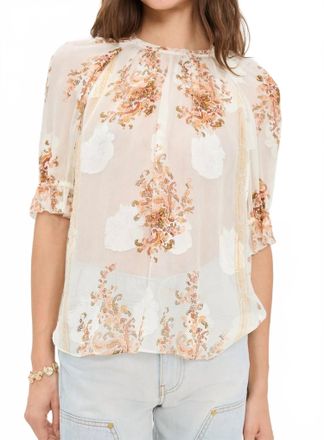 Ulla Johnson Pippa Short Sleeve Blouse In Alabaster