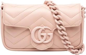 Gucci Pre-owned Mini Bags, female, Pink, Size: ONE SIZE Pre-owned Quilted Belt Bag