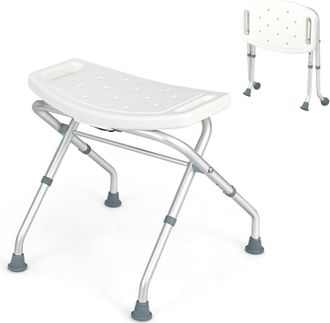OEM Taburete De Ducha Antideslizante, Altura Ajustable De 49 A 52,5 Cm, Silla De Ducha/ba&ntilde;era Plegable De Aluminio Con Reposabrazos, Asiento De Ducha Para