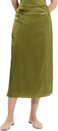 Theory Crushed Satin Ruched Skirt
