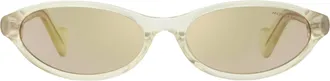 Moncler ML0117 Elongated Oval Acetate Sunglasses - Clear