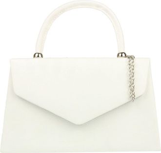 Girly HandBags Womens Top Handle Faux Suede Clutch Bag Grab Holder (White)