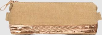 Vanessa Bruno Pochette Trousse Lin Champagne