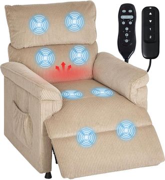 HOMCOM Massage Recliner with Quiet Motor, Power Reclining Chair, Brown