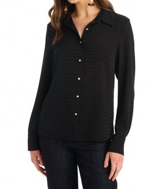 Allison New York Kelly Button Down Shirt In Black