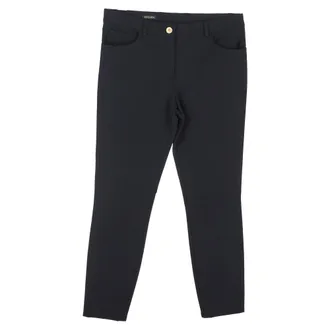 Escada Straight-Leg Trousers in Black Silk